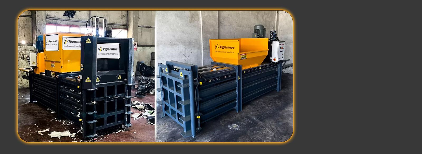 Tigermac machines including a chain conveyor at a customer facility